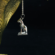 埃及特色贝斯特猫925银饰，复古个性饰品项链吊坠