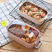 日式不锈钢饭盒便当盒成人学生食堂带盖简约韩国健身餐盒