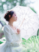 白色新娘伞镂空花边公主，洋伞婚纱拍照摄影法式蕾丝伞女孩舞蹈道具