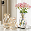 花瓶高级感摆件客厅插花玻璃透明水养玫瑰小众现代简约2023小