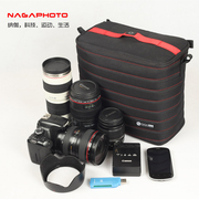 纳伽cp30单反微单相机内胆，包大容量摄影包容纳一机，三镜(黑红)