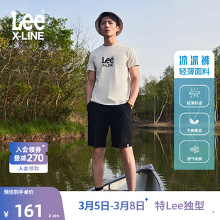 Lee松紧腰轻薄面料男短裤休闲复古凉凉裤布裤多色潮LMB005456100