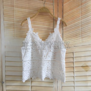 白色沙滩度假镂空比基尼罩衫，仙女上衣小外搭吊带，蕾丝针织外穿背心