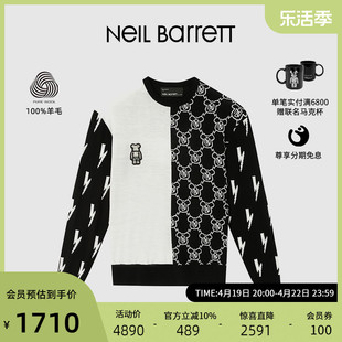 NEIL BARRETT/尼奥贝奈特xBE@RBRICK 2022秋冬男式羊毛长袖针织衫