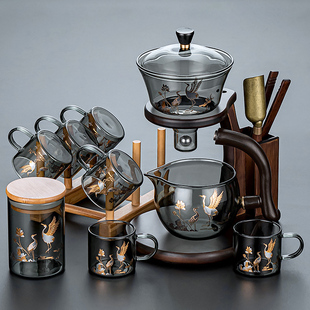 玻璃自动茶具套装家用懒人泡茶神器磁吸茶壶喝茶功夫茶杯