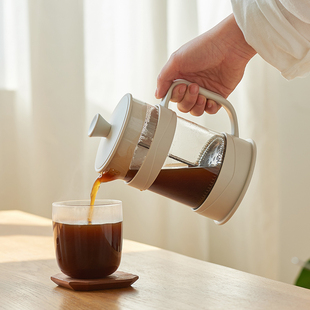 肆月法压壶家用咖啡手冲壶煮咖啡过滤式，器具耐热玻璃咖啡过滤杯