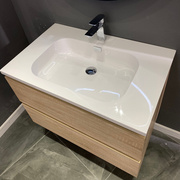 800mm高端现代日式一体式浴室柜实木卫浴柜洗漱台盆柜组合台