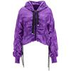 khrisjoy紫色女士短款风衣夹克时尚欧美风，小众褶皱夹克外套