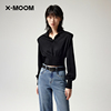 商场同款x--moom秋冬设计感小众收腰显瘦垫肩针织衫女