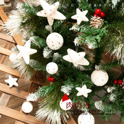 小雪球五星泡沫块圣诞树配件，挂件圣诞节装饰品，挂饰铃铛装饰小吊饰