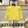 小云朵moimoln韩国童装，24春女童，甜美黄色上衣t恤圆领打底衫