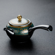 牛仁黑陶茶壶功夫茶具老段泥，单个壶陶瓷泡茶壶，日式家用过滤泡茶器