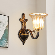 美式全铜复古简约壁灯客厅电视背景墙灯具楼梯过道欧式卧室床头灯
