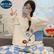 睡衣女款秋款2025新款纯棉长袖日系卡通哆啦A梦春秋季少女家居服