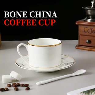 欧式骨瓷金边精致咖啡杯子碟带勺套装陶瓷下午茶器具小奢华定制