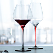 CSK水晶玻璃手工制作红杆葡萄酒杯红脚杆高脚杯红酒杯大号礼盒装
