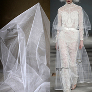 创意六角网眼硬挺造型薄网纱设计师面料 diy手工裙子服装布料改造