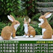 2023仿真动物小白兔子摆件景观，树脂雕塑工艺品，花园林庭院户外装饰