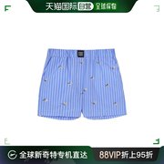 香港直邮msgm条纹短裤女士蓝色，微标时尚潮流，运动舒适简约日常