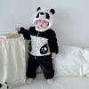 儿童熊猫套装超萌可爱宝宝，睡衣加厚棉衣，男童夹棉法兰绒家居服套装