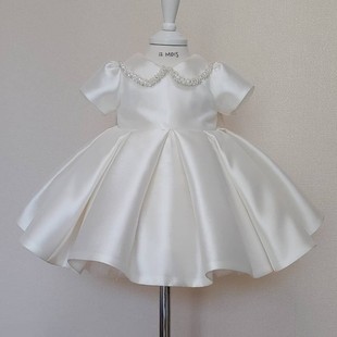 周岁宝宝生日礼服公主蓬蓬裙高级质感洋气婚礼花童礼服小女孩钢琴