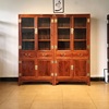 红木家具刺猬紫檀书柜素面，非洲花梨木四门书柜，素面实木书柜组合
