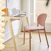 简约塑料椅子家用北欧彩色餐椅靠背椅创意，可叠放餐桌椅靠背商用