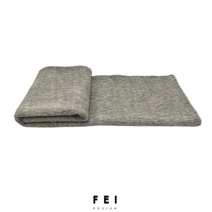 轻毛感~灰色驼色搭毯柔软触感样板间客厅沙发盖毯披毯装饰床尾毯