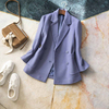 沉稳大气经典蓝紫色冬季西装外套通勤时尚纯色修身上衣西服女