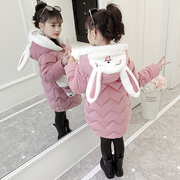 女童棉衣春冬装2024新儿童(新儿童)韩版棉袄加绒厚外套洋气中长款羽绒棉服