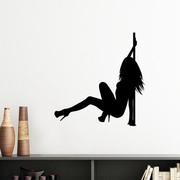 钢管舞舞舞者表演墙，贴纸剪影背景墙装饰画，可移除贴画