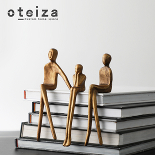 Oteiza欧式铸铁女神坐姿摆件样板间家居后现代别墅人物客厅卧室