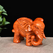 大象摆件木雕工艺品实木木头雕刻小象家居装饰花梨木吉祥摆设花梨