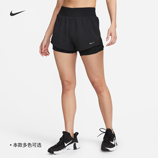 nike耐克one女速干中腰，二合一短裤夏季柔软运动裤dx6013