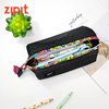 ZIPIT儿童对开笔盒彩绘印花大开口托盘式大容量笔袋小学生文具简约实用文具盒个性笔盒
