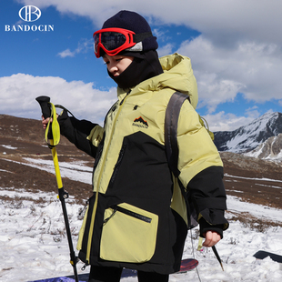 杜邦三防女童滑雪羽绒服冬装中大童2023洋气儿童加厚保暖外套