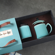 龙泉青瓷茶杯茶叶罐套装天青釉，办公杯礼盒装泡茶杯子存茶罐凤雅杯