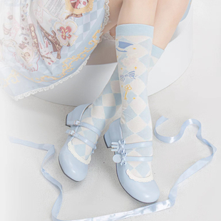 哆莉豆小甜茶原创lolita鞋勺子，叉花边洛丽塔圆头低跟甜品女仆鞋