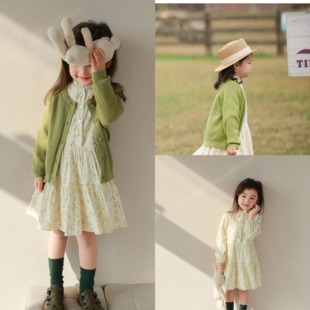 中大童女装秋季套装女童，小香风外套，连衣裙洋气两件套韩系裙子开衫