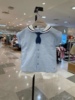 韩国童装 夏男童宝蓝色海军领带短袖衬衣 短裤绅士礼服套装