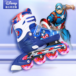 迪士尼轮滑鞋儿童溜冰鞋男童全套装初学者滑冰滑轮旱冰鞋专业