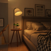 实木客厅卧室床头灯创意北欧ins遥控茶几LED立式原木落地台灯简约