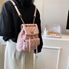 韩版复古菱格链条双肩包pu软皮，女生外出小背包，韩系洋气百搭小包包