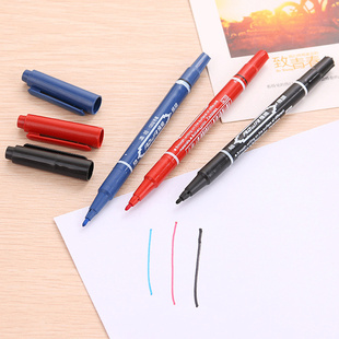 双头勾线记号笔水性油性，红蓝黑黑色速干大容量，美术绘画勾线笔