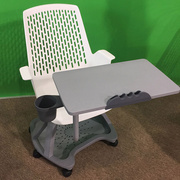 员工培训椅 带写字板会议室椅子 带轮带桌板学生椅桌椅一体新闻椅