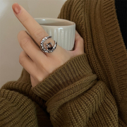 小众设计b感的独特戒指，夸张朋克女食指，装饰品时尚个性高级感不