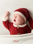 新生儿摄影服装圣诞主题造型服装新生婴儿满月宝宝拍照服装