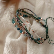 波西米亚个性手环彩色，多层串珠手链女云南民族风手工米珠饰品
