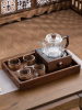 2023整套茶具玻璃煮茶壶煮茶器带托盘胡桃木电陶炉套装泡