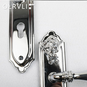 设计款高级镀铬天使门锁法式北欧纯铜银色复古现代静音门把手
